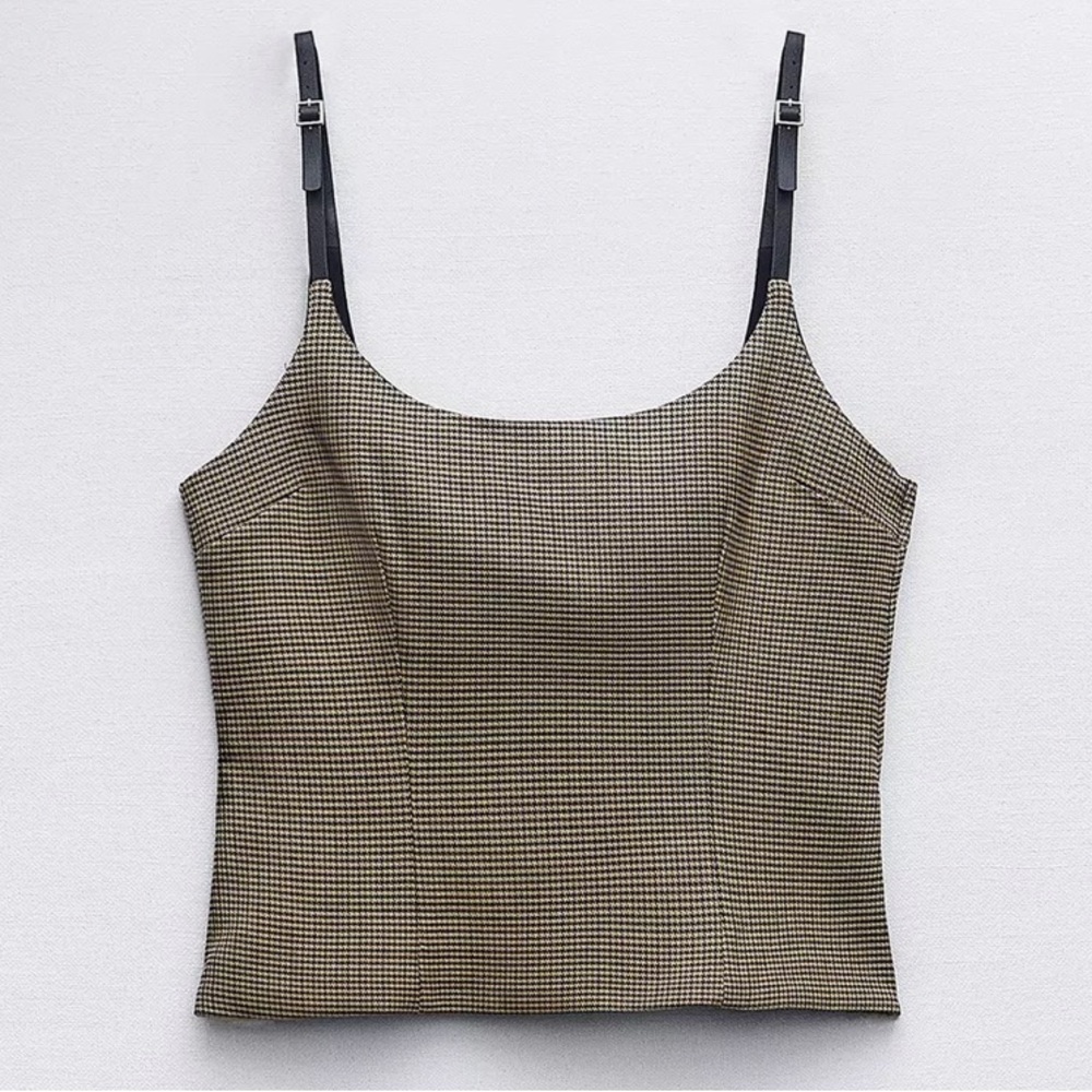 Zara Houndstooth Top